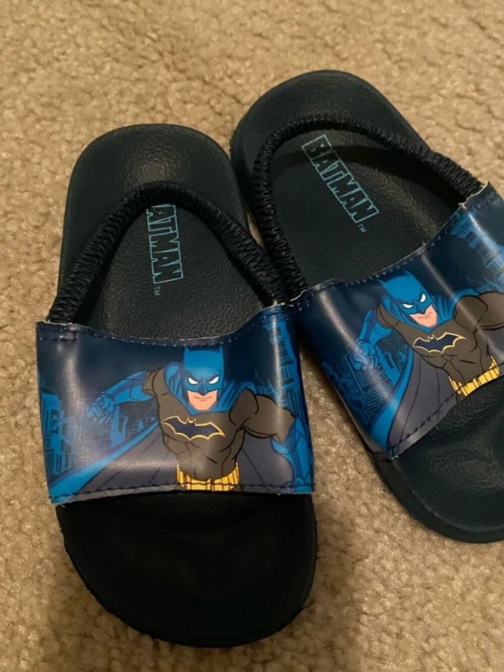 Batman Kids Slide Sandals - Blue and Black